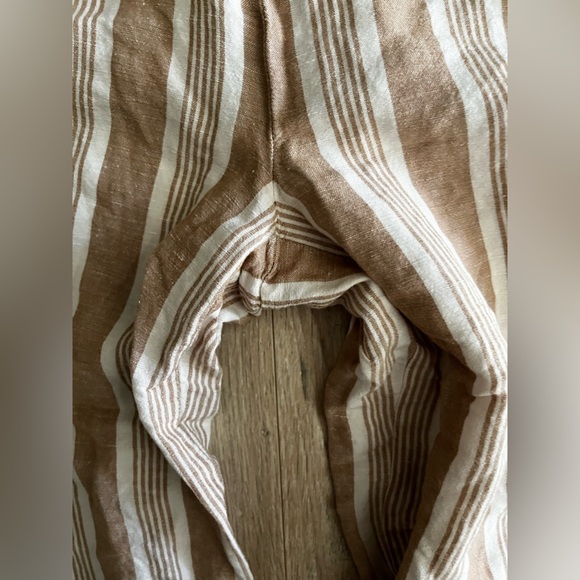 Madewell Women’s Smocked Huston Pull-On Crop Pants in Brown Stripe - Small - Picture 4 of 11